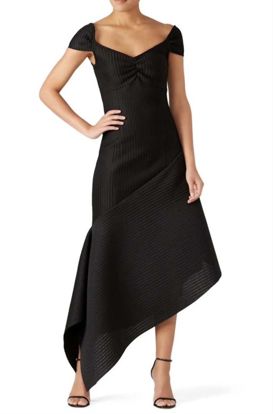 Opening Ceremony Asymmetrical Cap Sleeve Scuba Gown Size Small